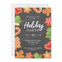 Invitación a la fiesta de feriado de Chalkboard Gi