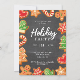 Invitación a la fiesta de feriado de Chalkboard Gi