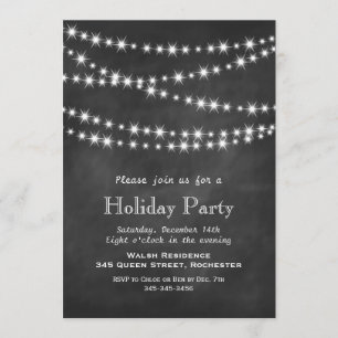 Invitación a la fiesta de feriado de Chalkboard Tw