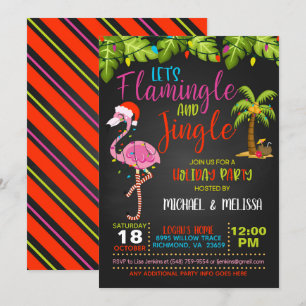 Invitación a la fiesta de feriado de Flamingle y J