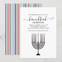 Invitación a la fiesta de feriado de Hanukkah Meno
