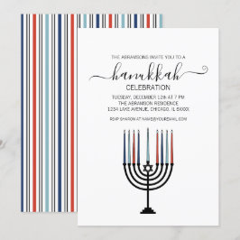 Invitación a la fiesta de feriado de Hanukkah Meno
