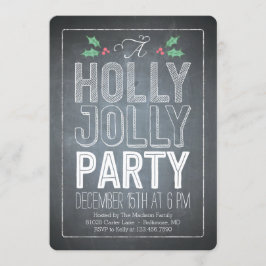 Invitación a la fiesta de feriado de Holly Jolly