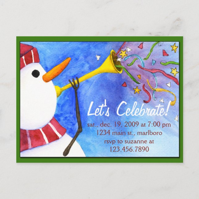 Invitación a la fiesta de feriado de invierno (Anverso)