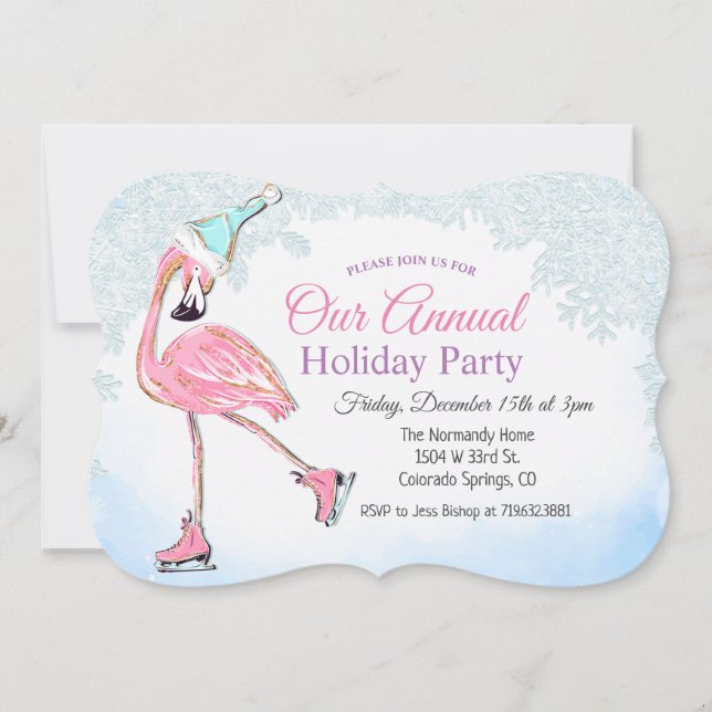 Invitación a la fiesta de feriado de invierno (Anverso)