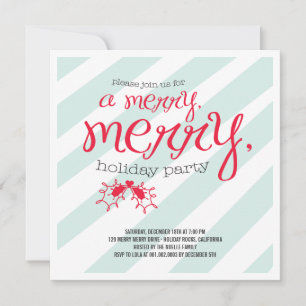 Invitación a la fiesta de feriado de Merry Merry H