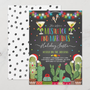 Invitación a la fiesta de feriado de Mistletoe y M