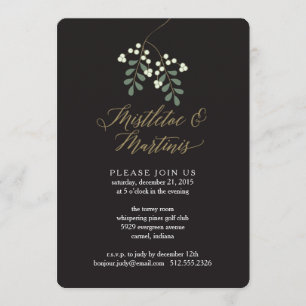 Invitación a la fiesta de feriado de Mistletoe y M