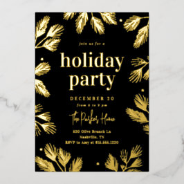 Invitación a la fiesta de feriado de Relieve metal