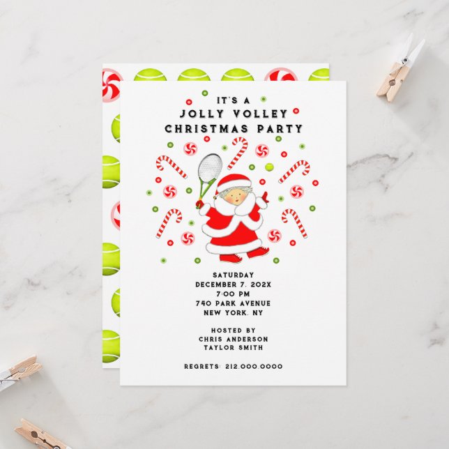 Invitación a la fiesta de feriado de tenis (Anverso/Reverso In Situ)