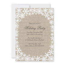 Invitación a la fiesta de feriado en Burlap