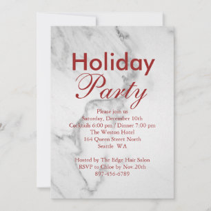 Invitación a la fiesta de feriado en Marble Corpor