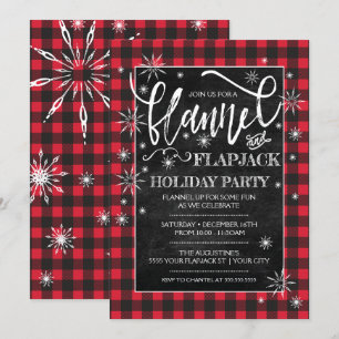 Invitación a la fiesta de feriado Flannel & Flapja
