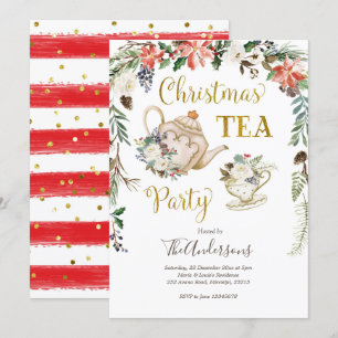 Invitación a la fiesta de feriado por el té para n