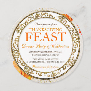 Invitación a la fiesta de fiesta de Acción de Grac