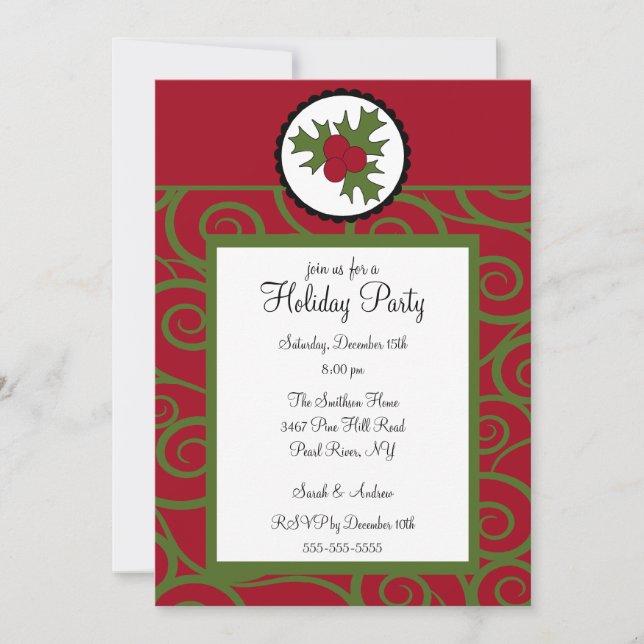 Invitación a la fiesta de fiesta de Navidad de Hol (Anverso)
