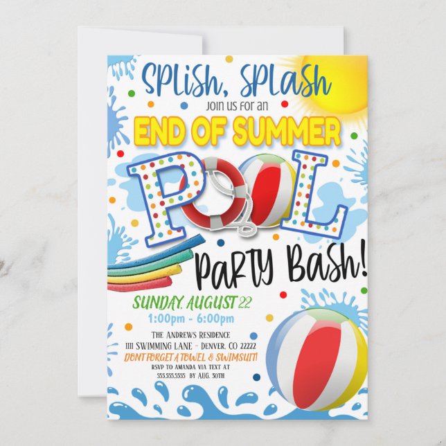 Invitación a la fiesta de fin de verano en la pisc (Anverso)
