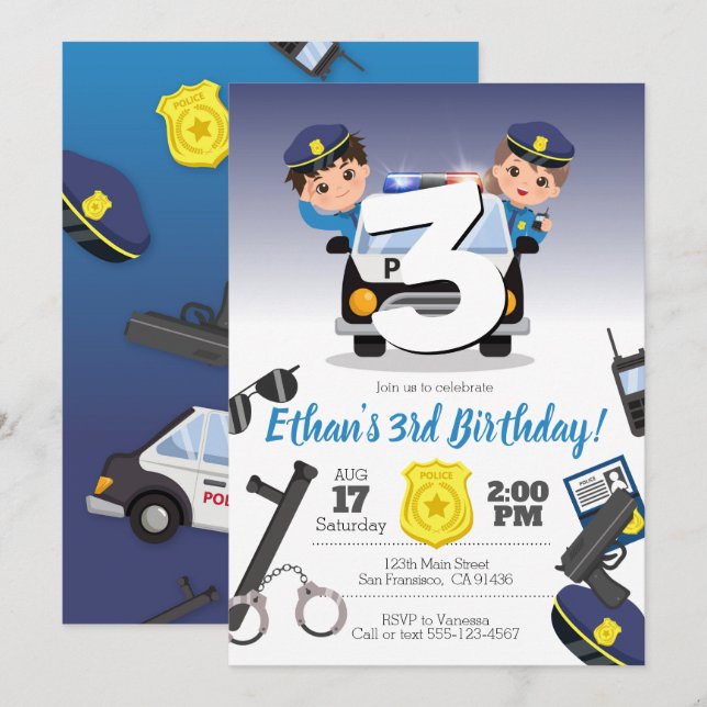 Invitación a la fiesta de Fireman (Anverso / Reverso)