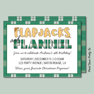 Invitación a la fiesta de flapjacks y franela