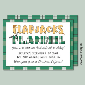 Invitación a la fiesta de Flapjacks y franela
