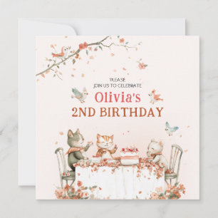 Invitación a la fiesta de floración con gatos