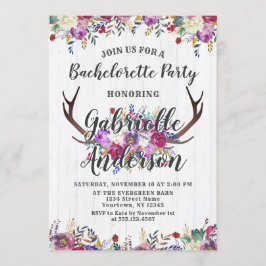 Invitación a la fiesta de Floral Deer Antler Bache