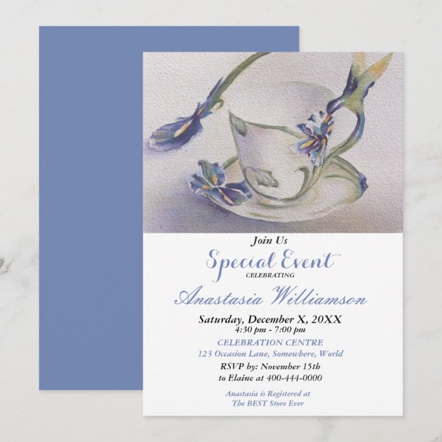 INVITACIÓN A LA FIESTA DE FLORES Y AVES (Anverso / Reverso)