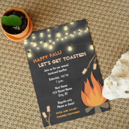 Invitación a la fiesta de fogata de otoño