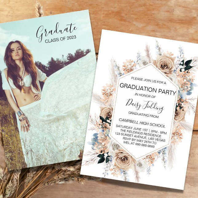 Invitación a la fiesta de fotos de graduación de B (Subido por el creador)