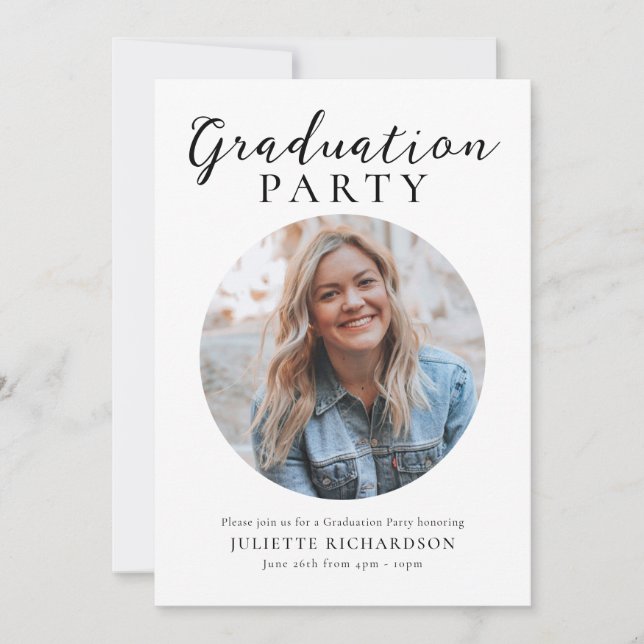 Invitación a la fiesta de fotos de graduación de g (Anverso)