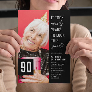 Invitación a la fiesta de fotos por el 90 cumpleañ