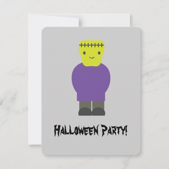 Invitación a la fiesta de Frankenstein Halloween (Anverso)