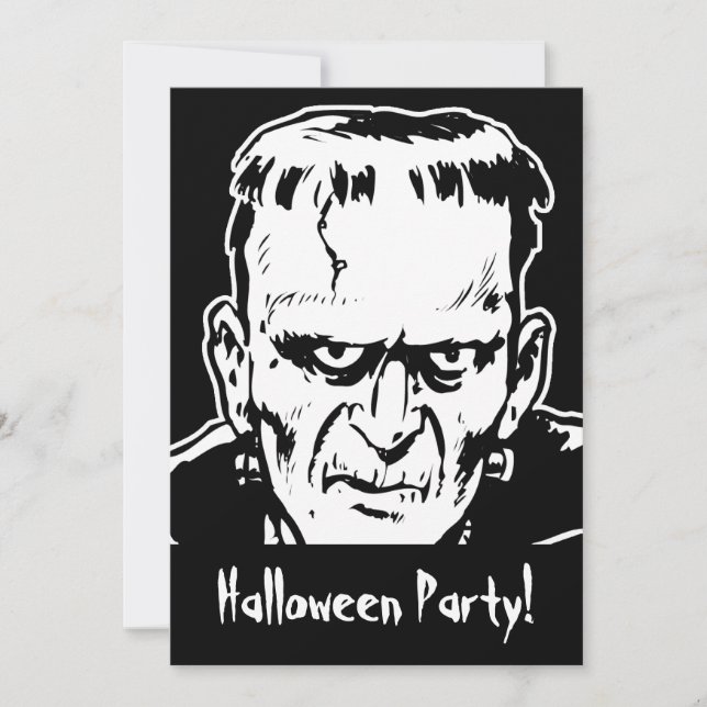 Invitación a la fiesta de Frankenstein Halloween (Anverso)