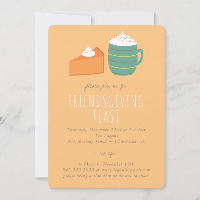 Invitación a la Fiesta de Friendsgiving (Anverso)