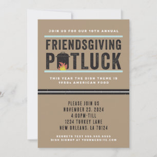 Invitación a la fiesta de Friendsgiving Potluck