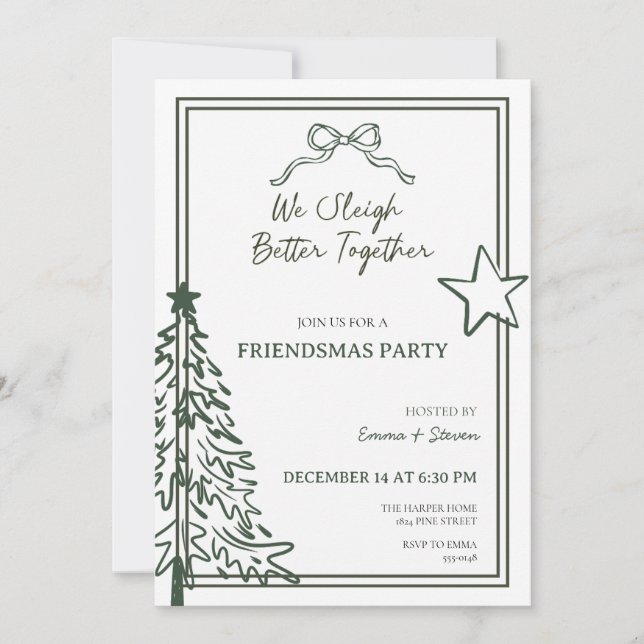 Invitación a la Fiesta de Friendsmas (Anverso)