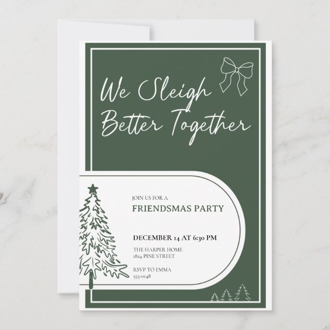 Invitación a la fiesta de Friendsmas, invitación a (Anverso)