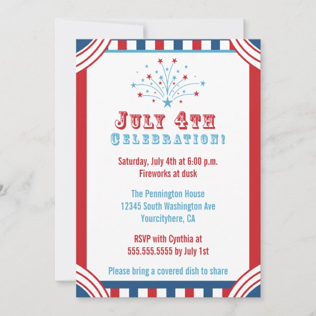 Invitación a la fiesta de fuegos artificiales del  (Anverso)