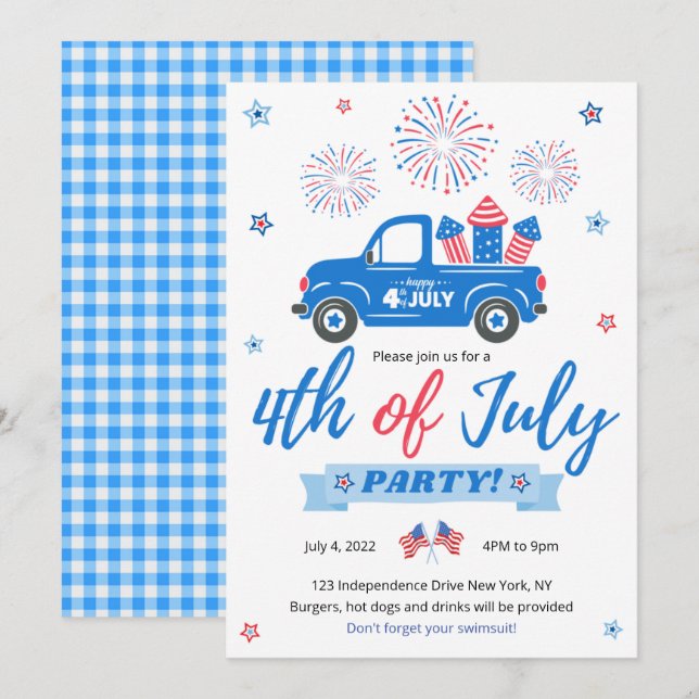 Invitación a la fiesta de fuegos artificiales del  (Anverso / Reverso)