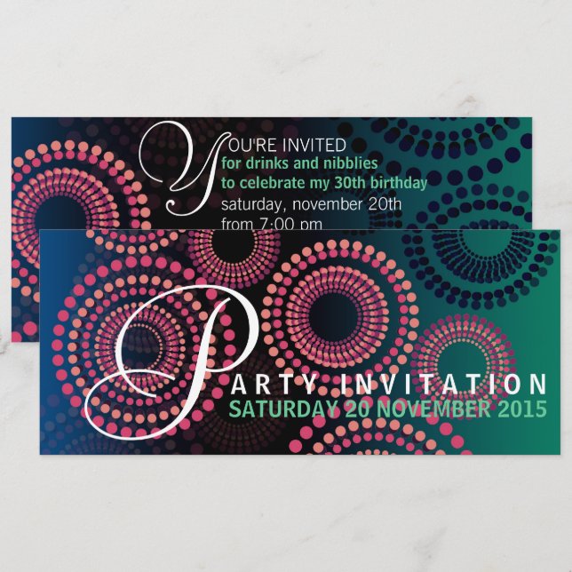 Invitación a la fiesta de fuegos artificiales en l (Anverso / Reverso)