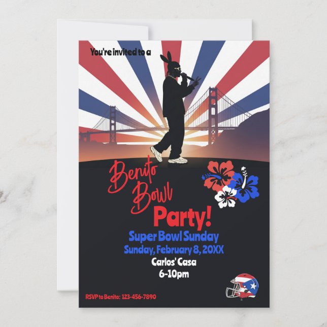 Invitación a la fiesta de fútbol americano (Anverso)