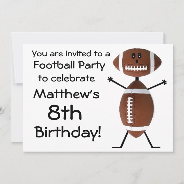 Invitación a la fiesta de fútbol de cumpleaños (Anverso)