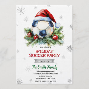 invitación a la fiesta de fútbol de Navidad