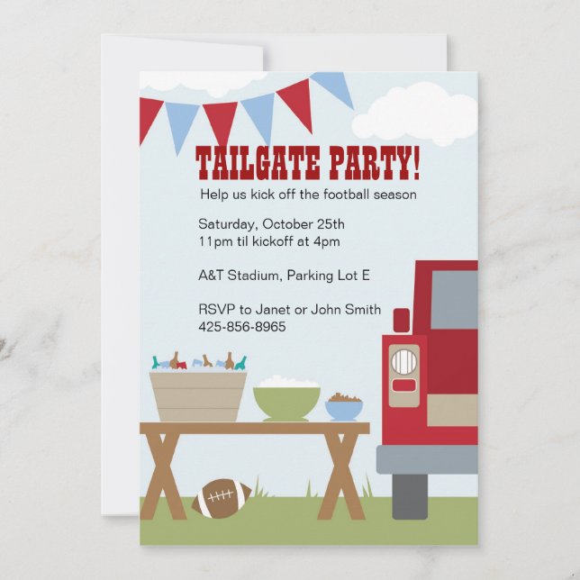 Invitación a la fiesta de fútbol del portón traser (Anverso)