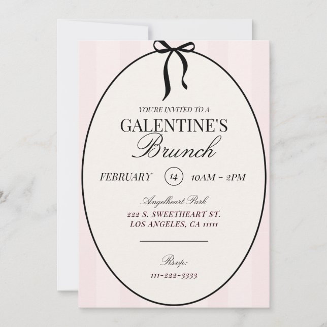 Invitación a la fiesta de Galentines Brunch Valent (Anverso)
