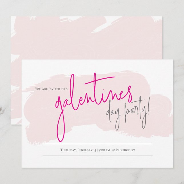 Invitación a la fiesta de Galentines | DÍA DE SAN  (Anverso / Reverso)