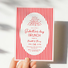 Invitación a la fiesta de Galentine's rosa roja