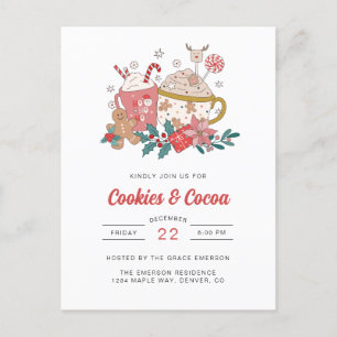 Invitación a la fiesta de galletas y cacao