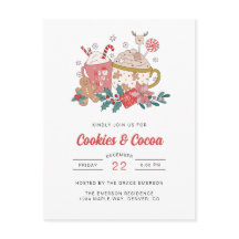 Invitación a la fiesta de galletas y cacao