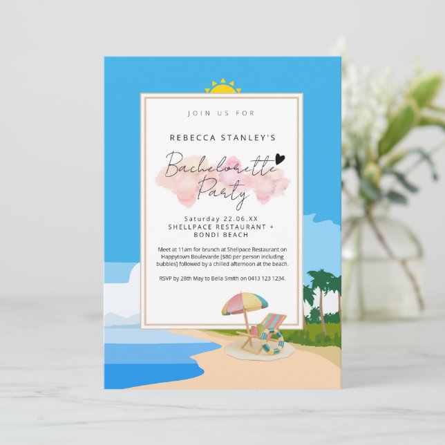 Invitación a la fiesta de gallinas (Anverso de pie)